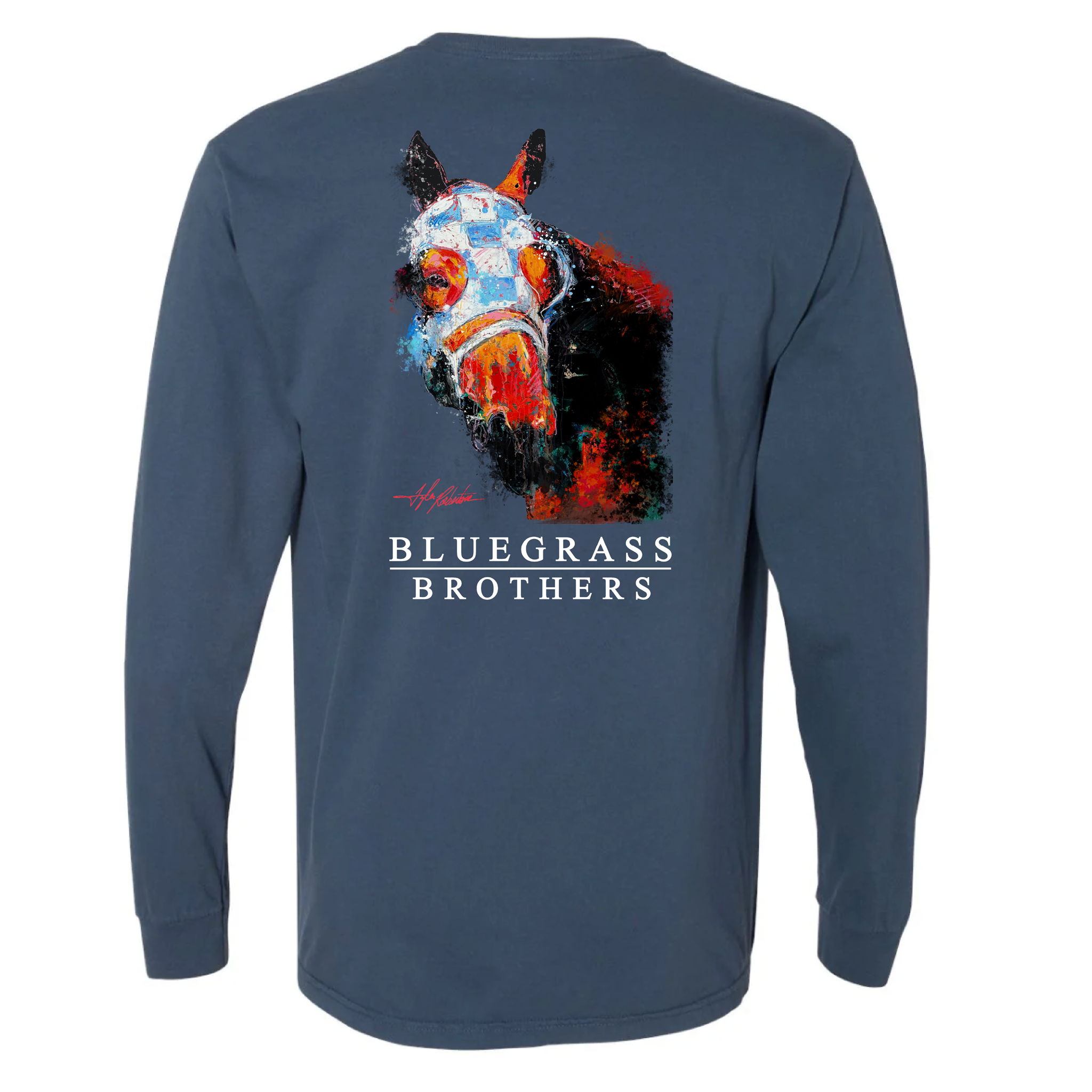 THE BIG RED - LONG SLEEVE - LIGHT NAVY – Bluegrass Brothers